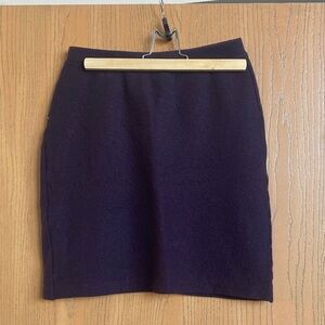 Eileen Fisher Deep Purple knit wool Pencil Skirt